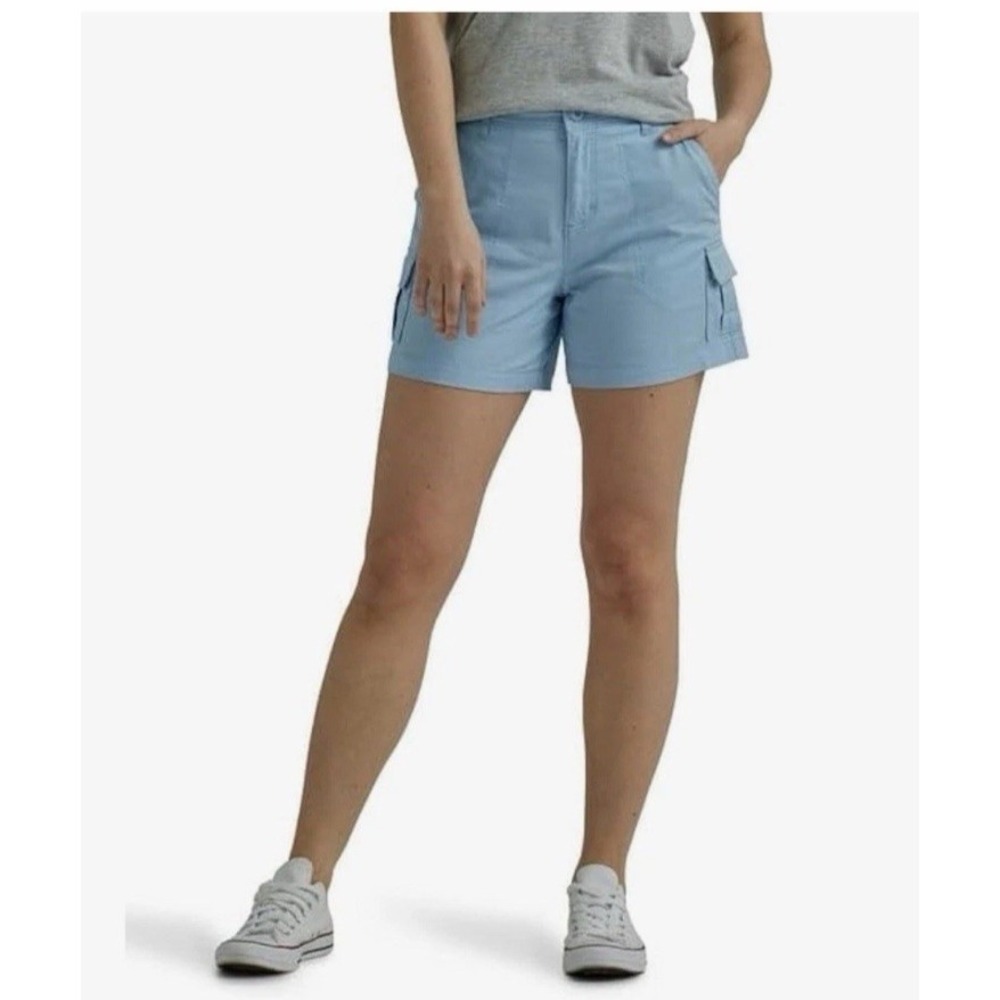 Lee Cargo Shorts Regular Fit Midrise Comfort Waistband Blue 18 Stretch Chino NWT